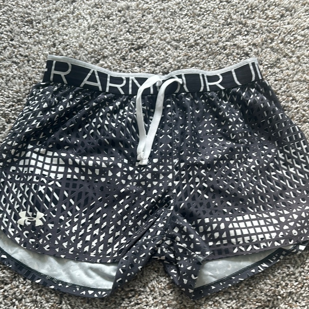 Under Armour Black and White Athletic Shorts